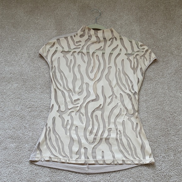 Gracia Beige Abstract Patterned short sleeve Shirt - Picture 1 of 6
